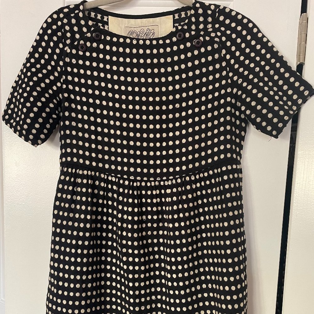 Ace & Jig Anthropologie Black and White Polka Dot Dress